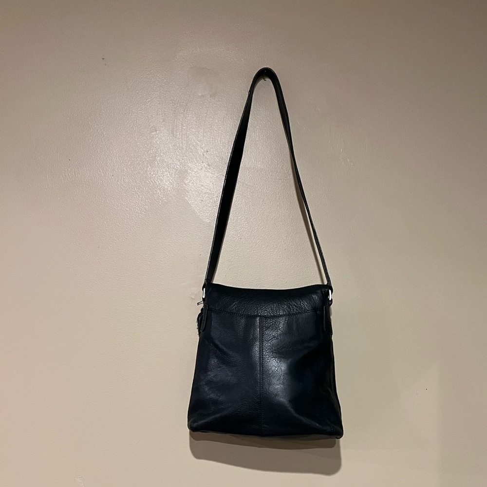 Rolf Genuine Leather Black Leather/PVC Shoulder Bag Great Preowned Condition - Picture 3 of 14